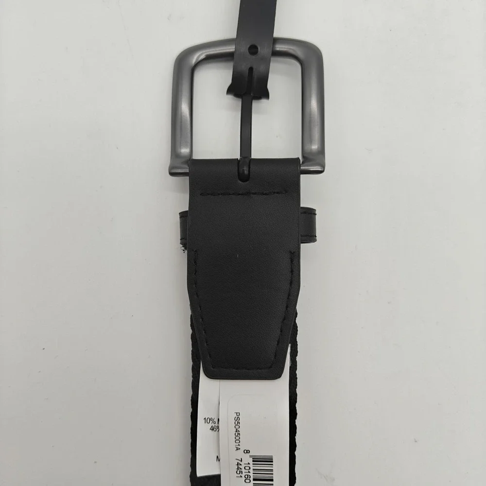 Nike Men's Stretch Woven Braided Golf Belt Black Size L 38-40 Silver Buckle NWT